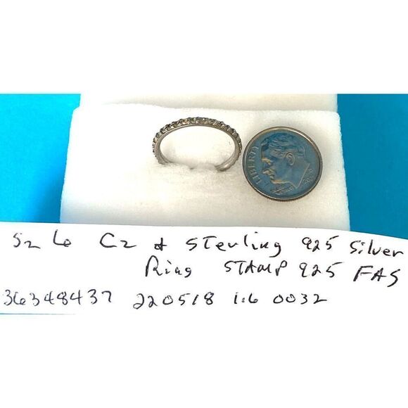 FS# Lovely Sz 6 Sterling 925 Silver Ring & Encircled Cz - Picture 5 of 5